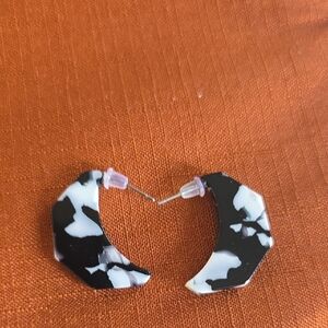 Black and White Geometric Earrings